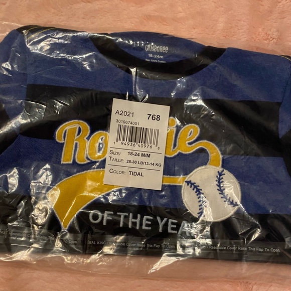 Baby boys Gymboree embroidered rookie top. NWT - Picture 3 of 3